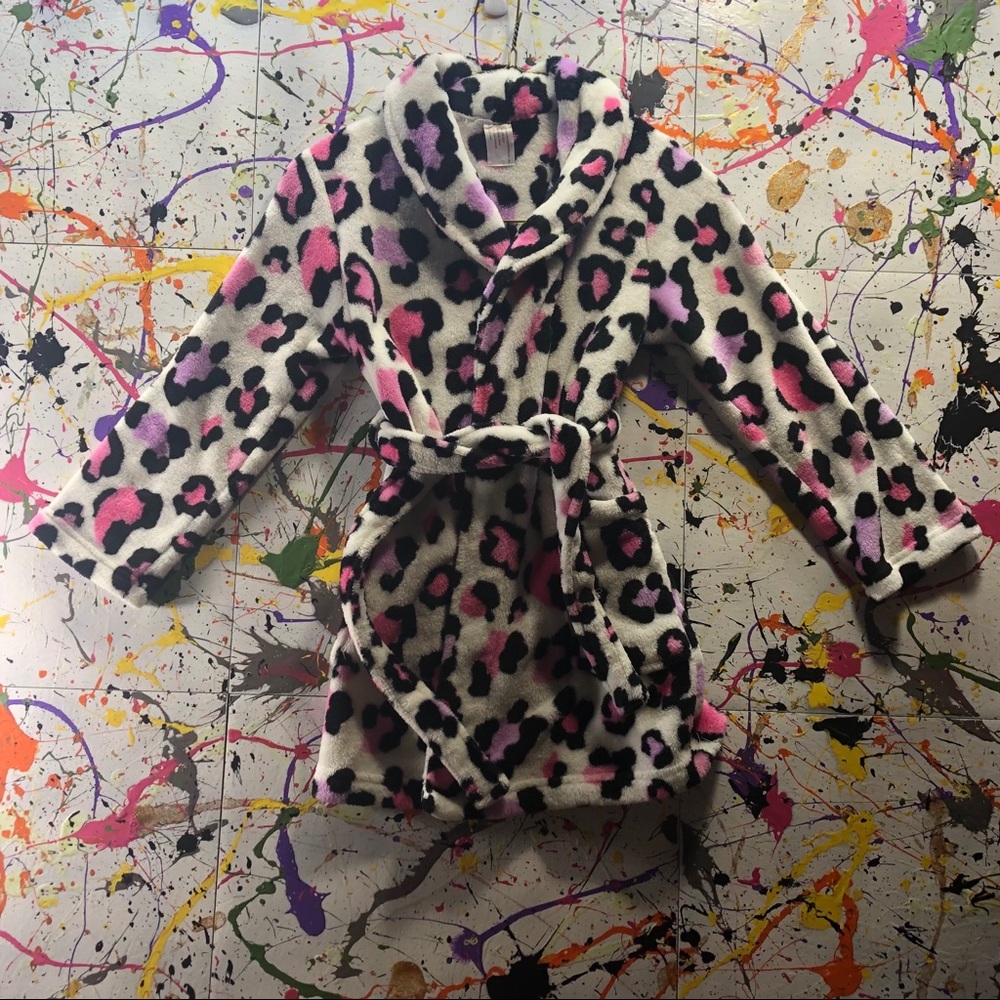 Pink Cheetah Print Bathrobe Size Small